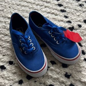 Vans Royal Blue Canvas Shoes with Red Tag